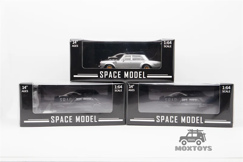 SPACE MODEL 1:64 MB 300 SEL 6.3 Black / Silver Diecast Model Car