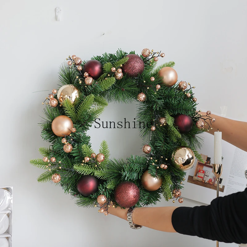 Christmas ins wind decorations wreath door closet window decoration coffee shop door hanging decoration