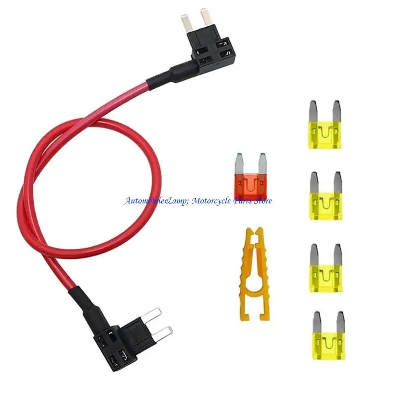 H7BD Insulated Double Head Power Tap Fuses Holder for Car Motorcycles Camping Trips