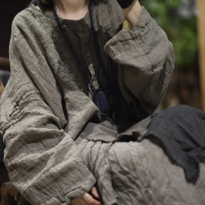 

Женские свободные многослойные куртки рами, женские однотонные кардиганы на одной пуговице, рубашка с длинными рукавами, верхняя одежда, женские пальто 2025