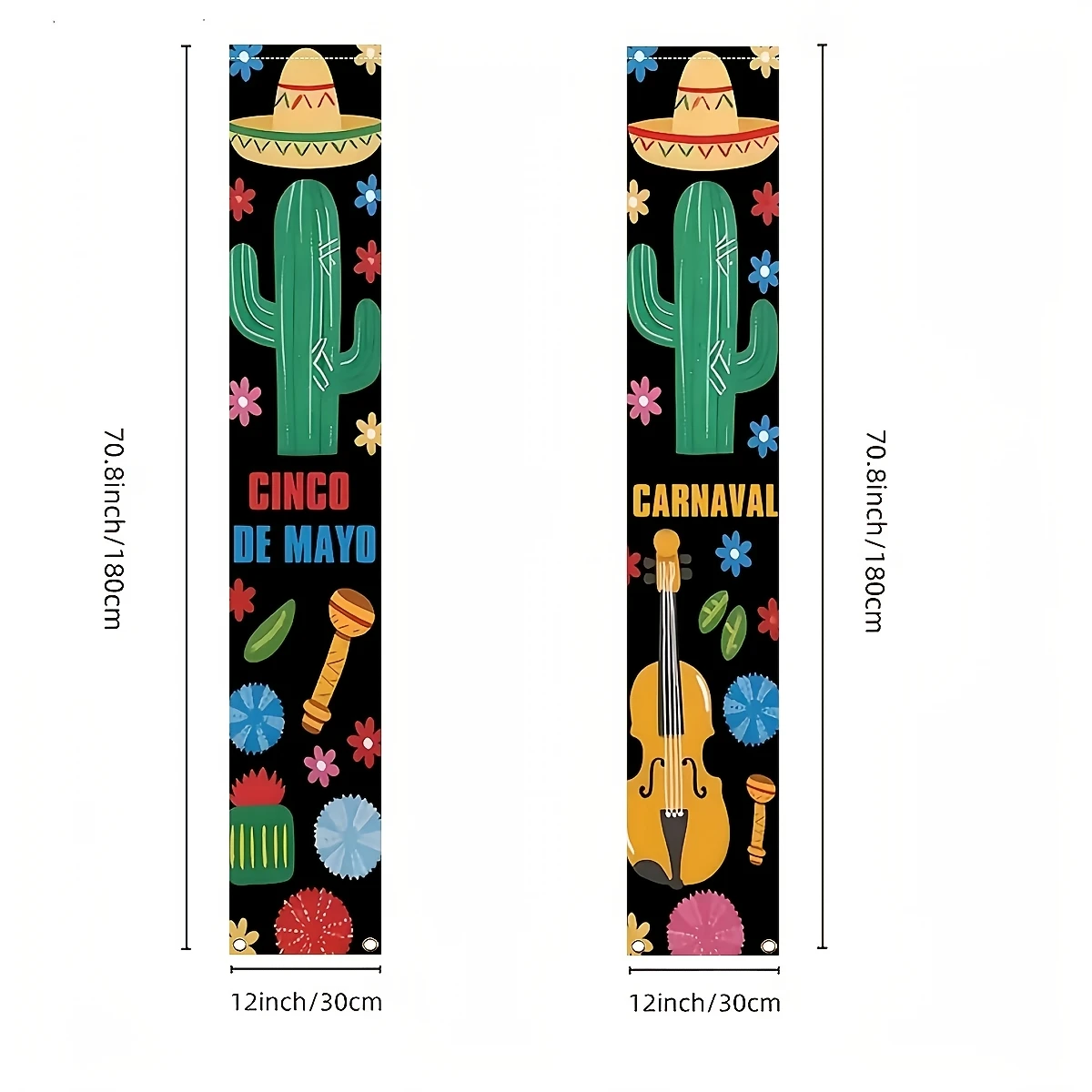 2Pcs Front Door Decor, Cinco de Mayo Theme Door Couplets & Porch Banners, Indoor Outdoor Party Supplies, Holiday Gifts