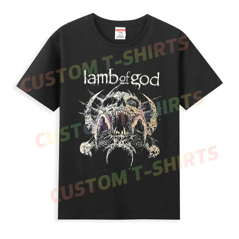 

2024 Hot Sale Summer 100% Cotton Lamb of God Heavy Metal Band T Shirt Men Short Sleeves Cool Tee Hip Hop Streetwear T-shirt