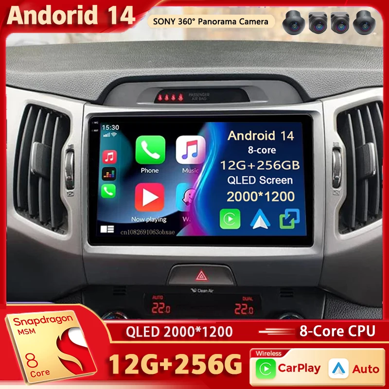 

Android 14 For Kia Sportage 3 SL 2010-2016 2K QLED Android Car Radio Multimedia Video Player GPS Stereo CarPlay 4G Head Unit Dsp