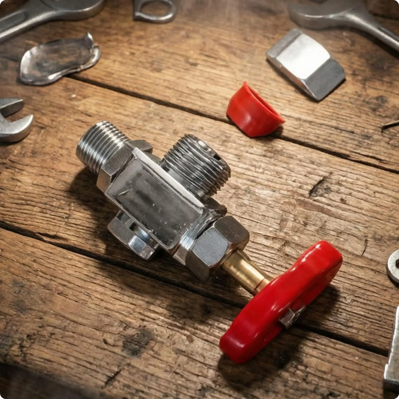 Boiler Sight Glass Water Level Gauge Chrome Copper Handwheel Control 3/8 NPT Fitting for Steam Generator