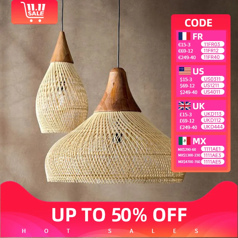 Chinese Style Modest Ceiling Lamps Handmade Rattan Chandelier Kitchen Dining Room Table Led Pendant Light Loft Home-appliance