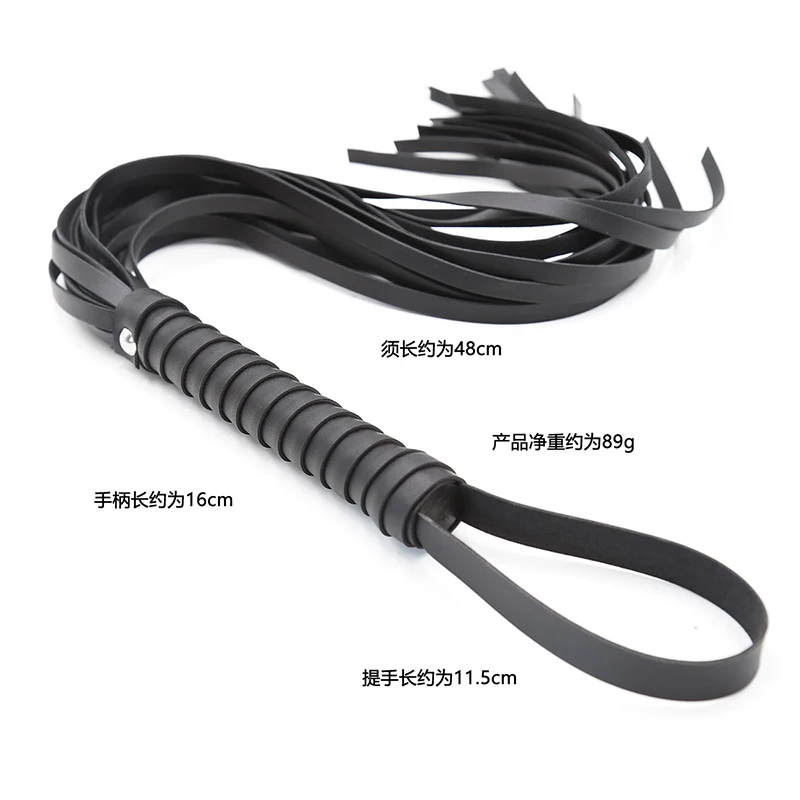 64cm kulit Rivet Handle PU rumbai horsehip naik Crop Flogger dayung Slapper pelatihan kuda cambuk