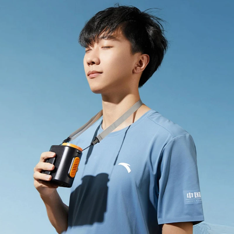 휴대용 충전식 허리 또는 목에 거는 팬, 야외 라이딩 등반 작업용, 10000mah, 3S 고속 냉각 팬, 여름