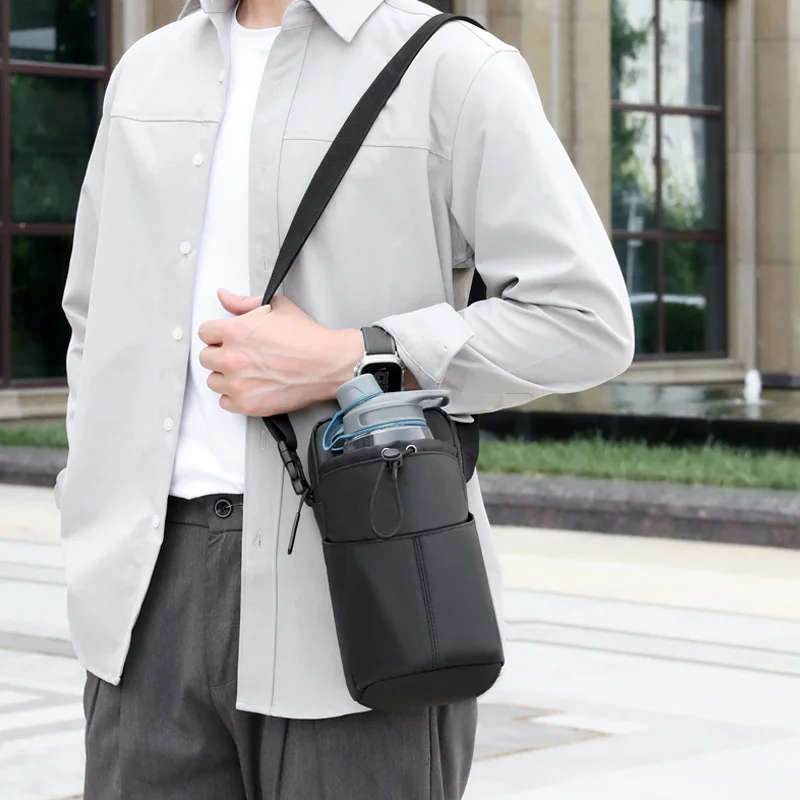 

Сумка для спортивной бутылки с водой, сумка для бутылки с водой большой вместимости, дорожная сумка для бутылки с водой, модная мужская сумка через плечо с несколькими отделениями