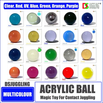 Colorful Acrylic Magic Contact Juggling Balls - 2.95 inch 75mm Red Blue Clear UV Glow Purple