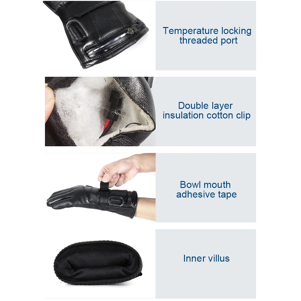 Beheizte Handschuhe, USB wiederaufladbar, batteriebetrieben, elektrisch, beheizter Handwärmer, unterstützt Fingerspitzen-Touchscreens für die Jagd, Angeln