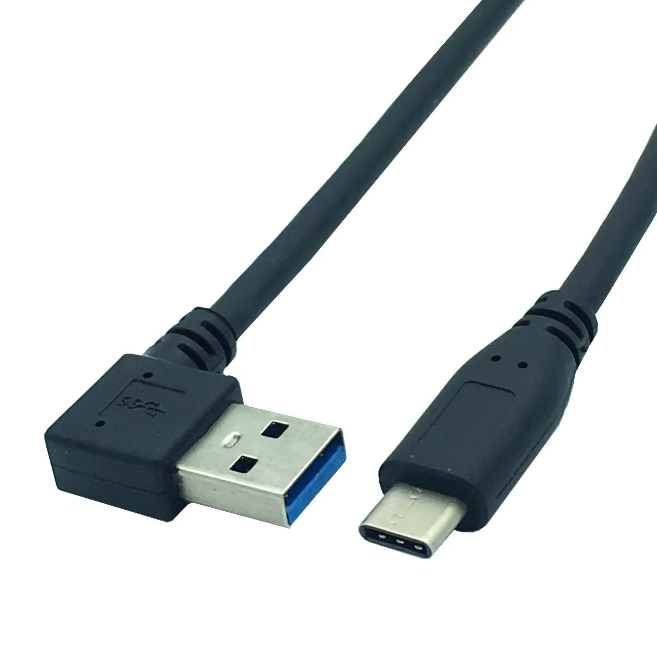 90 gradi sinistra/angolo retto USB 3.0 (tipo A) maschio A USB3.1 (tipo-C) maschio USB sincronizzazione dati e connettore del cavo di ricarica (nero)