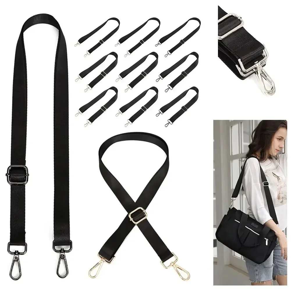 Adjustable Replacement Detachable Belt for Women Men Messenger Bags Handle Handbag Belt Fashion Black Nylon Shoulder Bag Strap