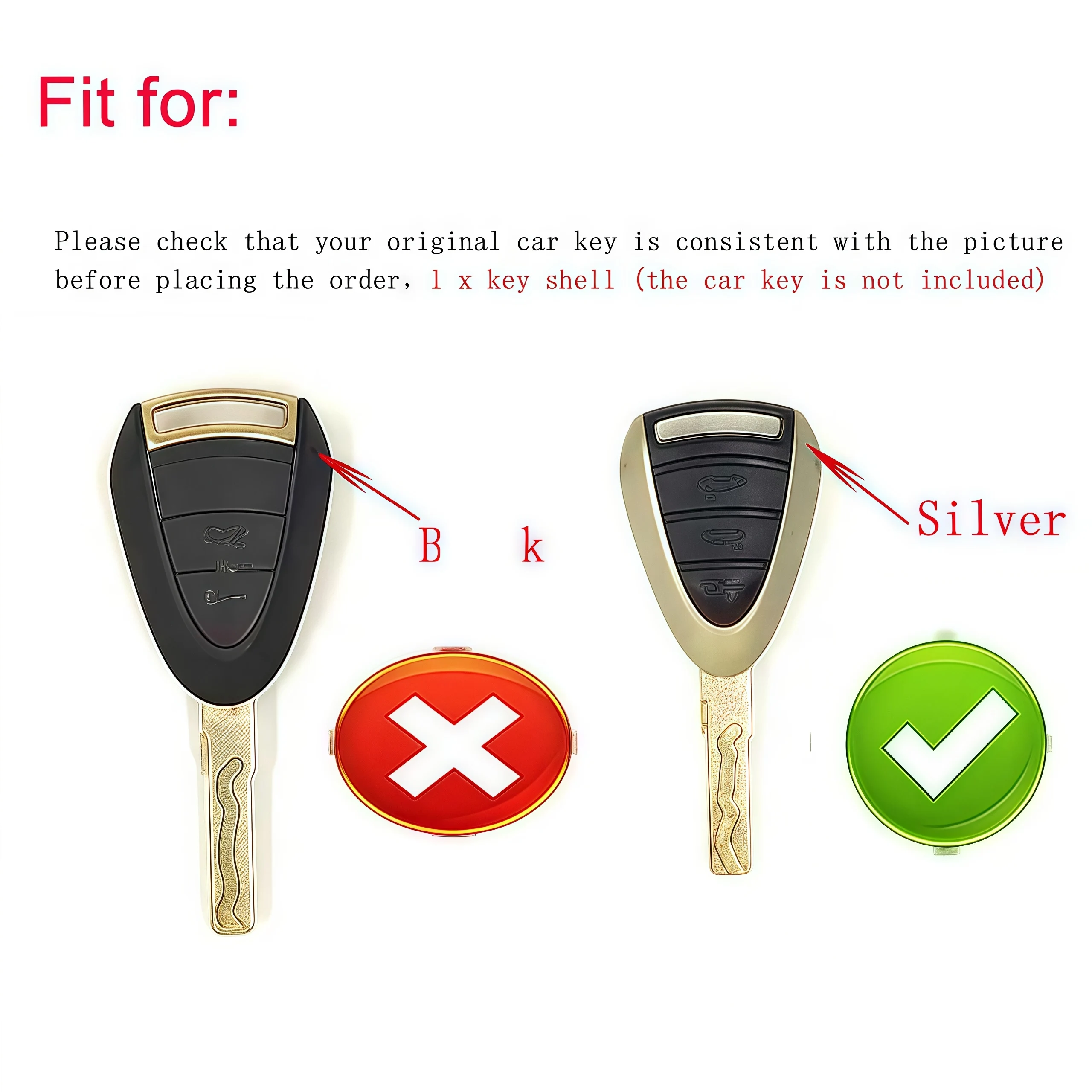 

Gloss Brown ABS Remote Key Case Cover Fob Shell For Porsche 911 997 Cayman Boxster 987 (Fit Silver Head Remote Key only)