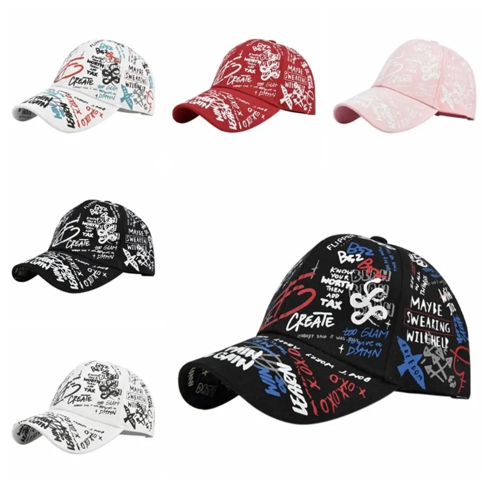 Printing Graffiti Graffiti Baseball Cap Letter Geometry Personality Personality Baseball Hat Hip Hop Casual Hats