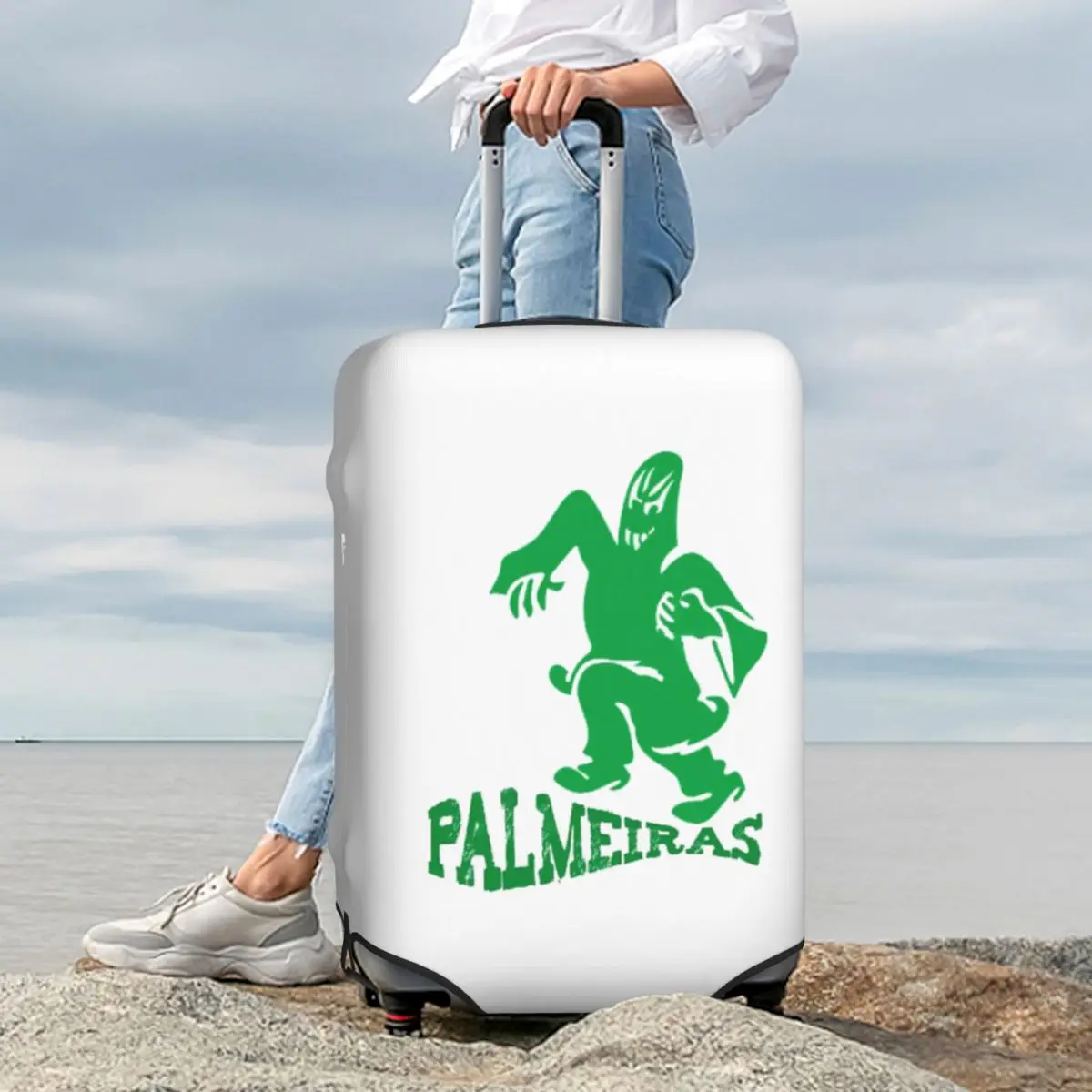 

My City, My Colours, Palmeiras From Brazil (1) Suitcase Cover Protection Elastic Trip Luggage Protector Covers for 18-32 Inch