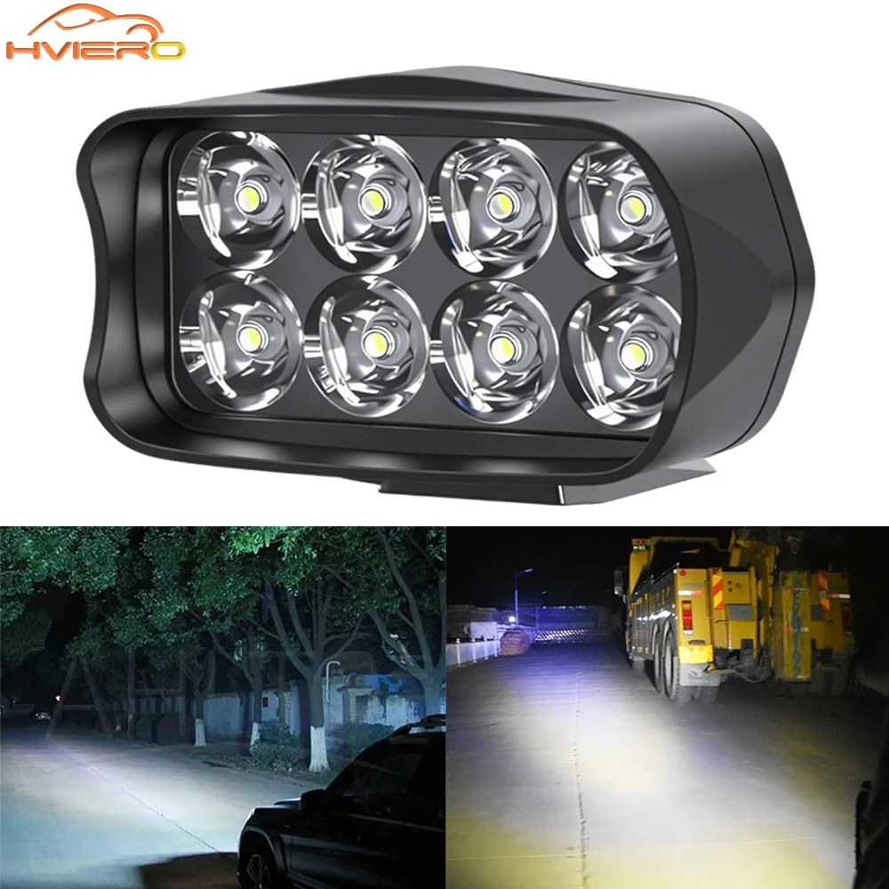 

Car Spot Fog Lights Assembly Led Motorcycle Spot Front Headlights 12W 8SMD Bulb 6500K Super Bright White Work Light Waterproof