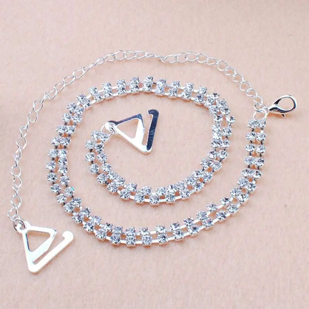 Accessories Women\'s Charming Silver Color Crystal Rhinestone Adjustable Belt Bra Straps Double Row Bra Straps Shoulder Straps