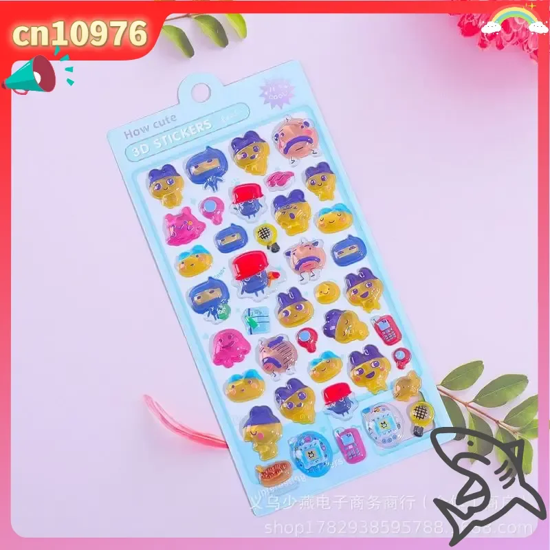 

40pcs New Tamagotchi 3d Solid Embossed Stickers Cute Crystal Diy Phone Case Decoration Stickers Hand Account Sticker Gift