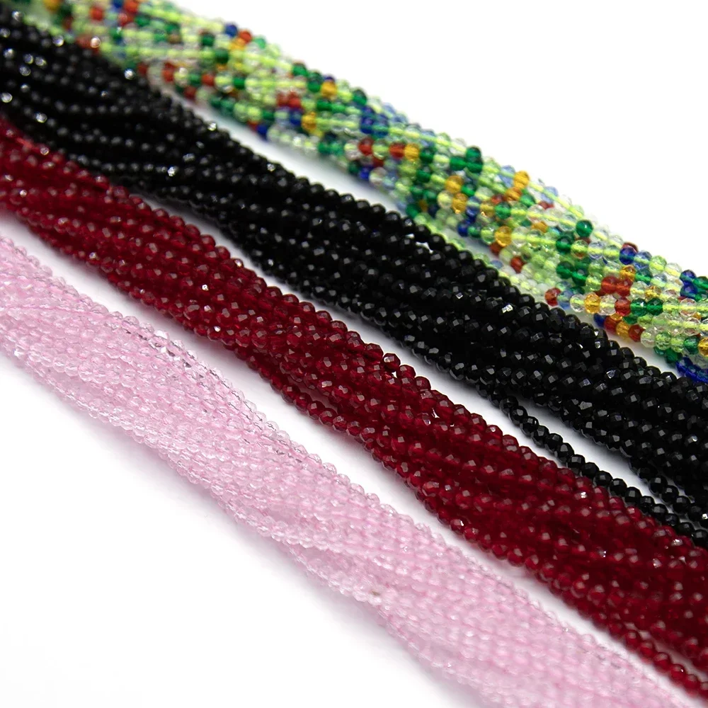 مبيعا 3 مللي متر كريستال زجاج الخرز ستراند 33 ألوان صغيرة الأوجه Rondel خزر عازل للاختيار مجوهرات عقد دي اي واي سوار
