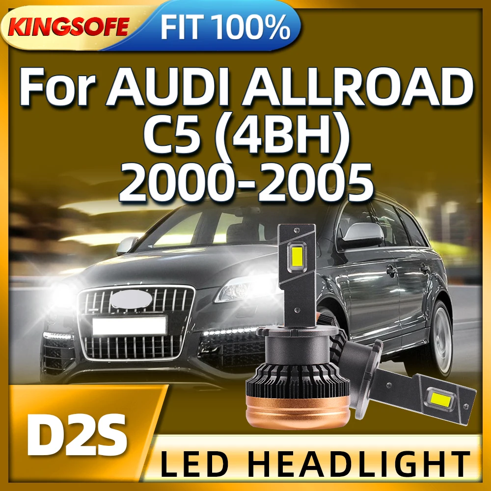 

KINGSOFE Super Bright D2S LED Headlights 6000K Light Lamps 130W For AUDI ALLROAD C5 4BH 2000 2001 2002 2003 2004 2005