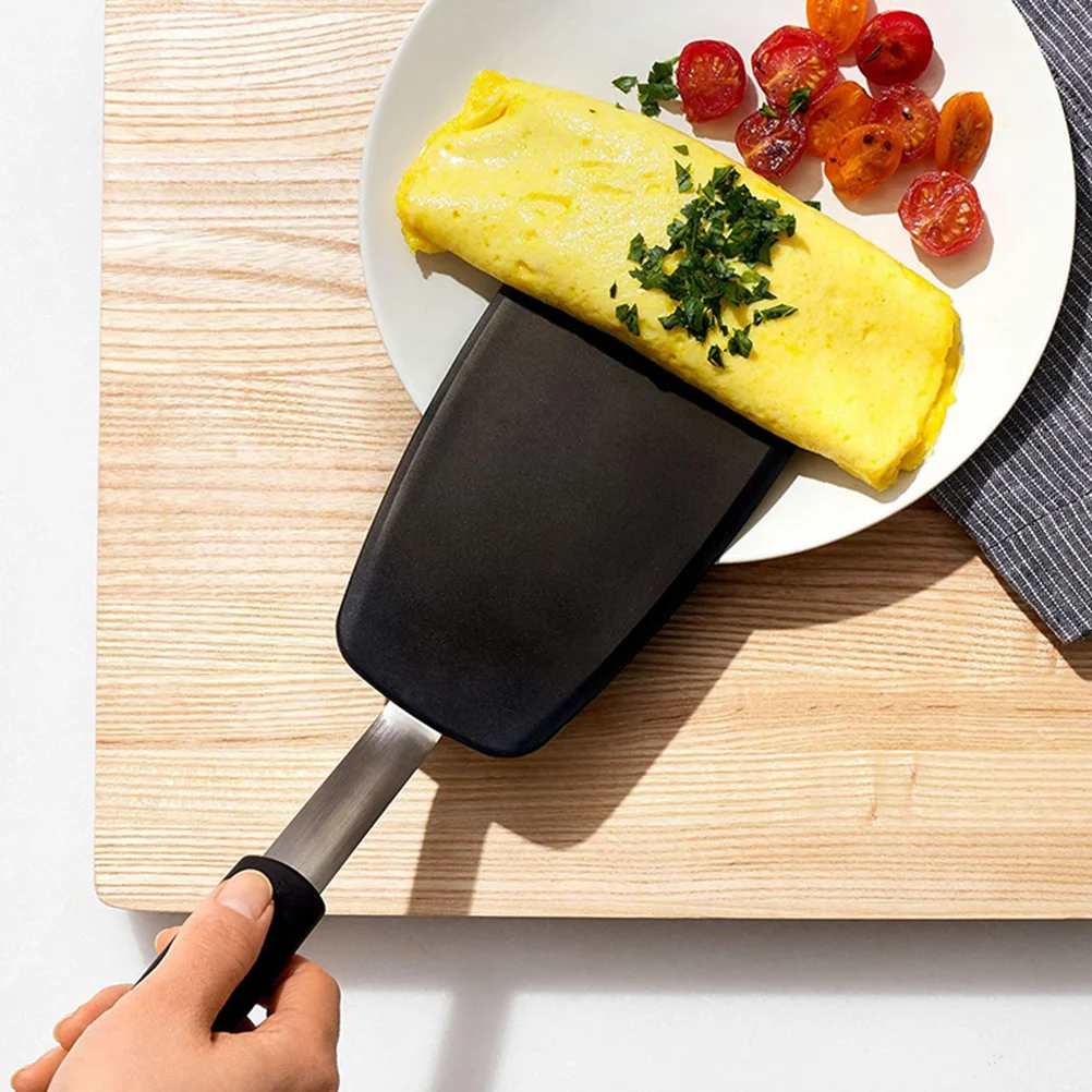 

2pcs Silicone Stainless Steel Pizza Shovels Home Kitchen Steak Spatulas Frying Burgers Eggs Fish Wall Hanging Ergonomic