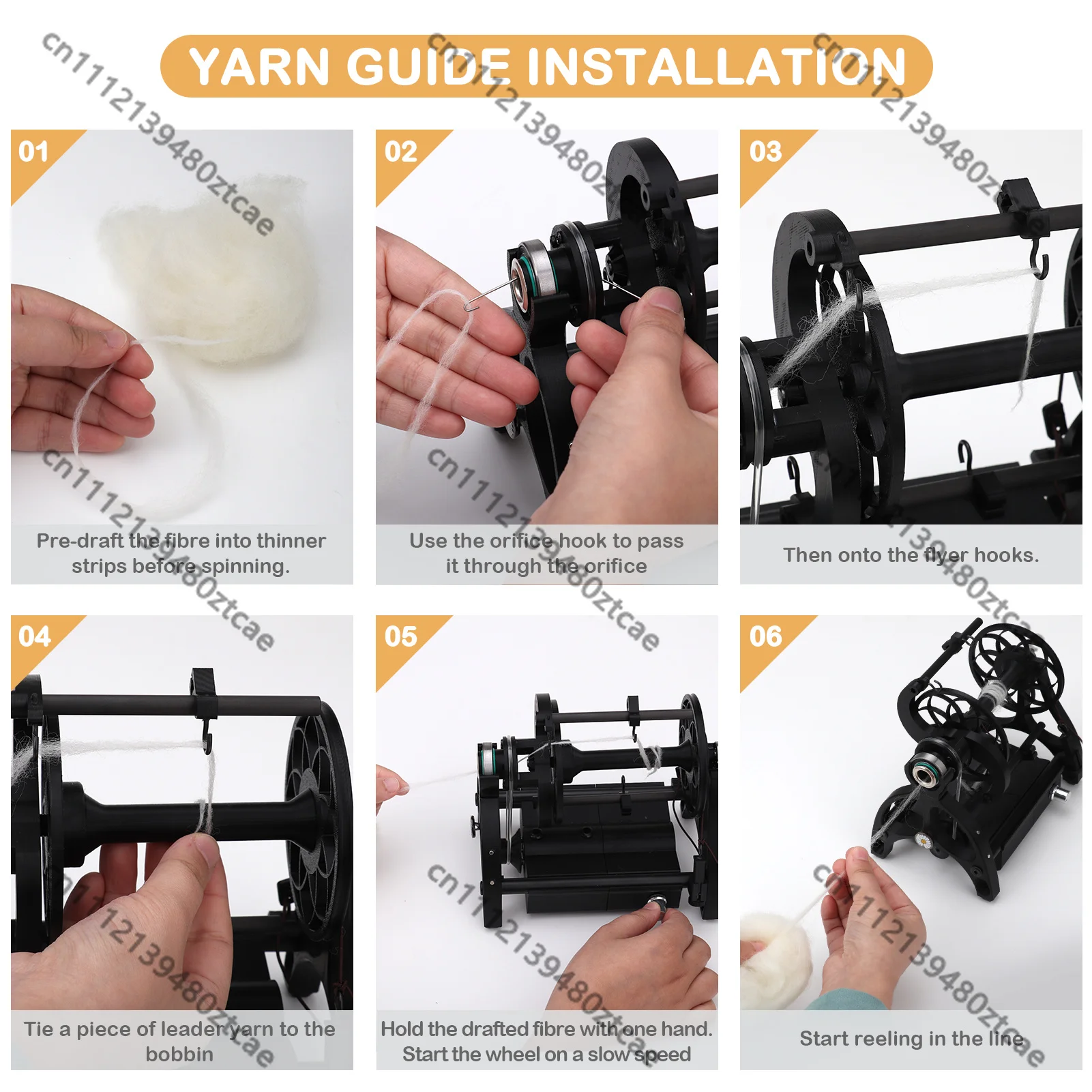 Electric Fibre Spinning Wheel Compact Wool Yarn Maker Adjustable Speed for Crochet Weaving