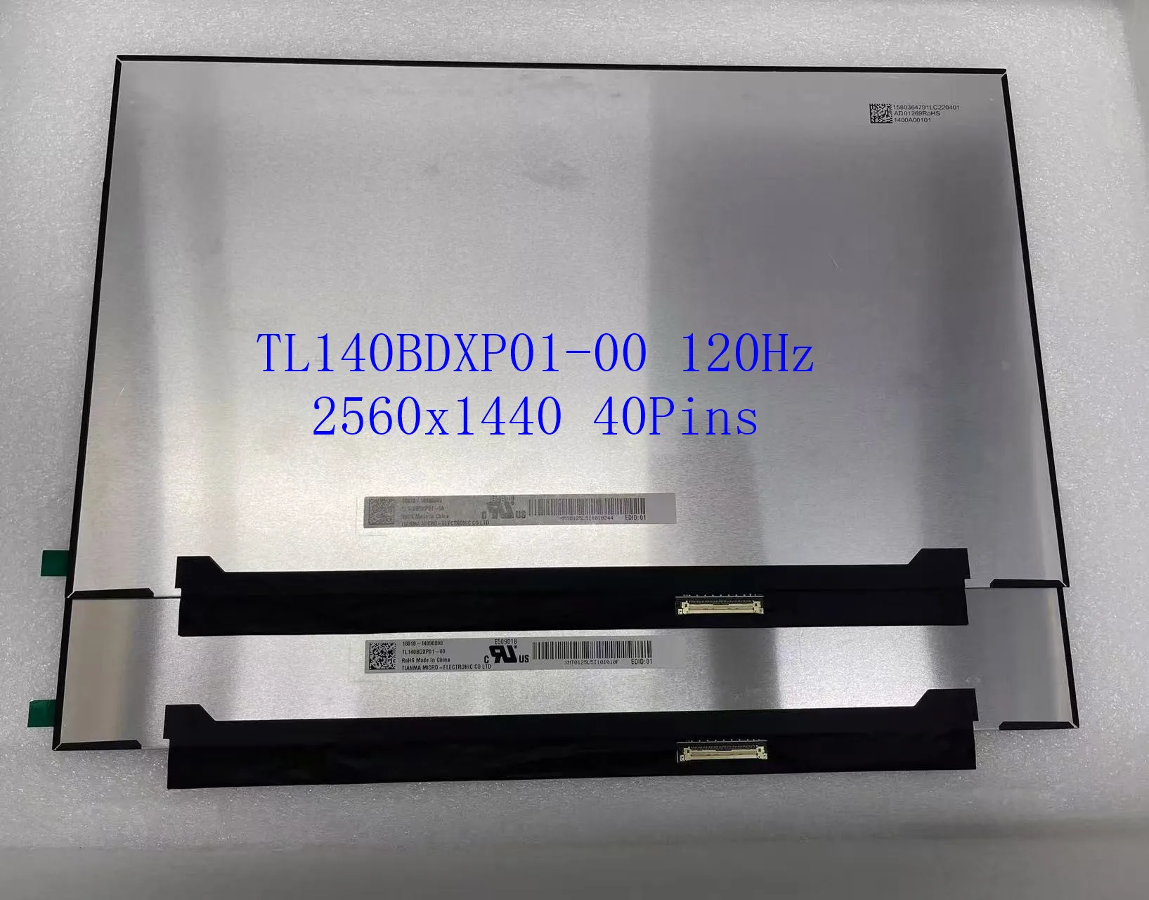

TL140BDXP01 TL140BDXP01-00 14 "120 Гц 2560x1440 40-контактный ЖК-экран для ноутбука, матричная панель для ASUS ROG Zephyrus GA401Q PX401Q