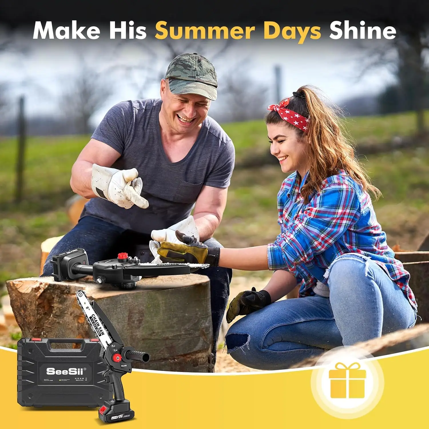 Seesii 8 "منشار كهربائي لاسلكي DL07 يده فرش بالمنشار 2 قطعة 2Ah بطاريات لفرع شجرة ماكيتا قطع الخشب #2