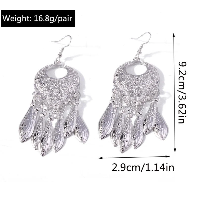 Aihua Silberfarbene Lange Quasten-Ohrhänger mit Pfau- und Schmetterlingsmotiv für Damen, Hochzeits- und Party-Schmuck, Geschenke, Trendige Ohrringe – Detail 19
