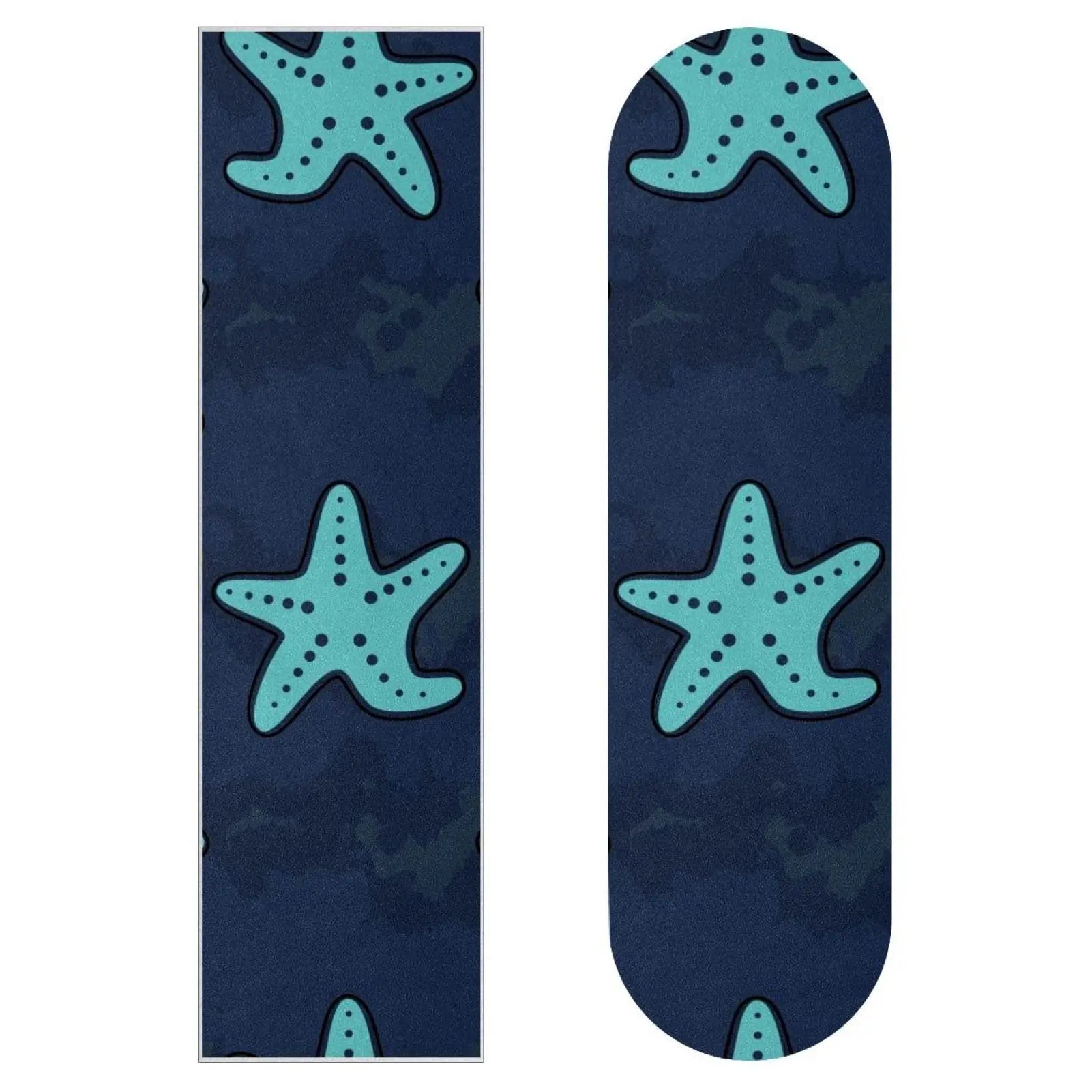 

Skateboards Grip Tape Design Sea Starfish Pattern Print Blue Background Longboard Anti Slip Sandpaper Sticker Skateboards Paper