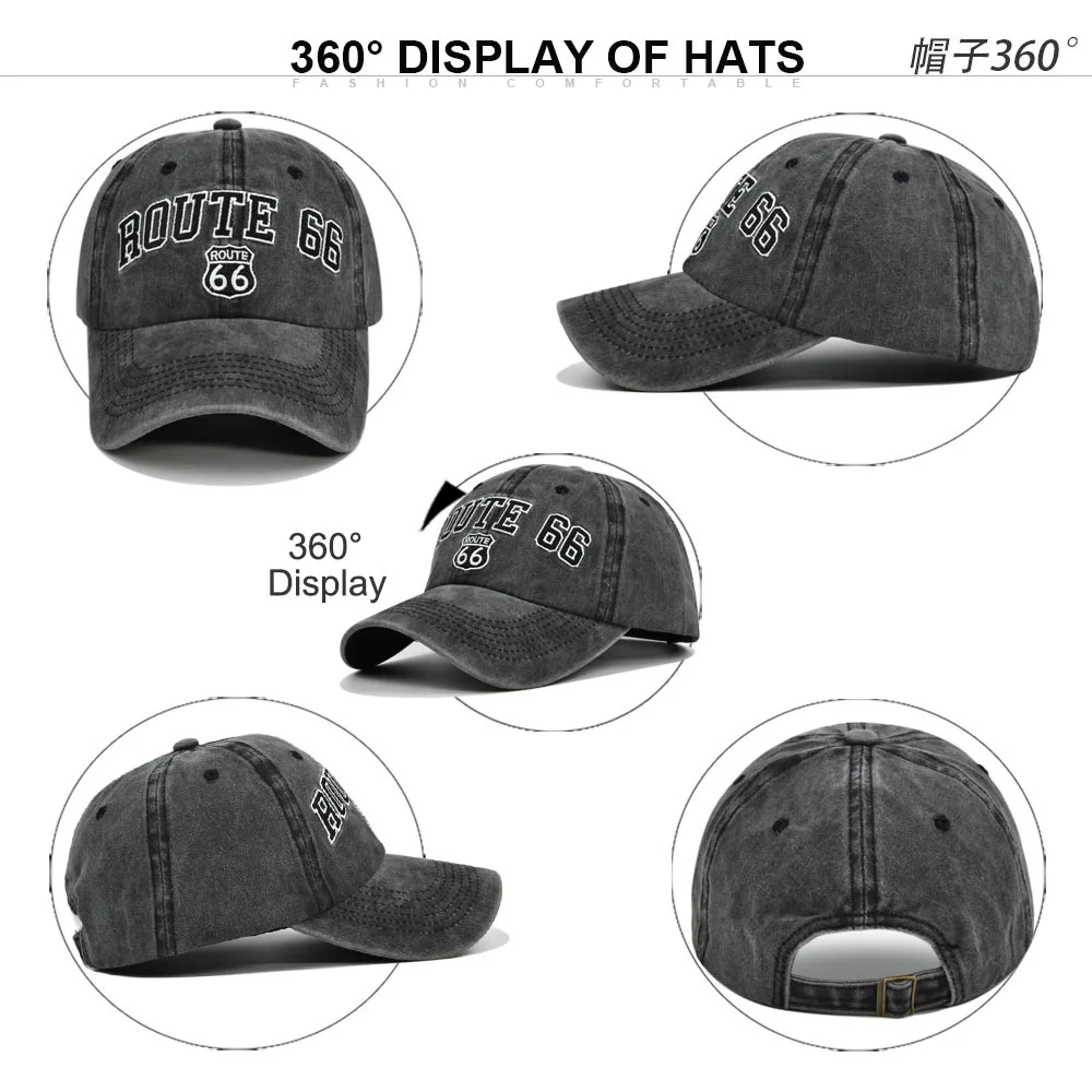 Hip Hop Zimowe czapki z daszkiem Mężczyźni Kobiety Czapki Unisex Adult Route 66. America Road Vintage Trip Sunhat Caps Bonnet Hats