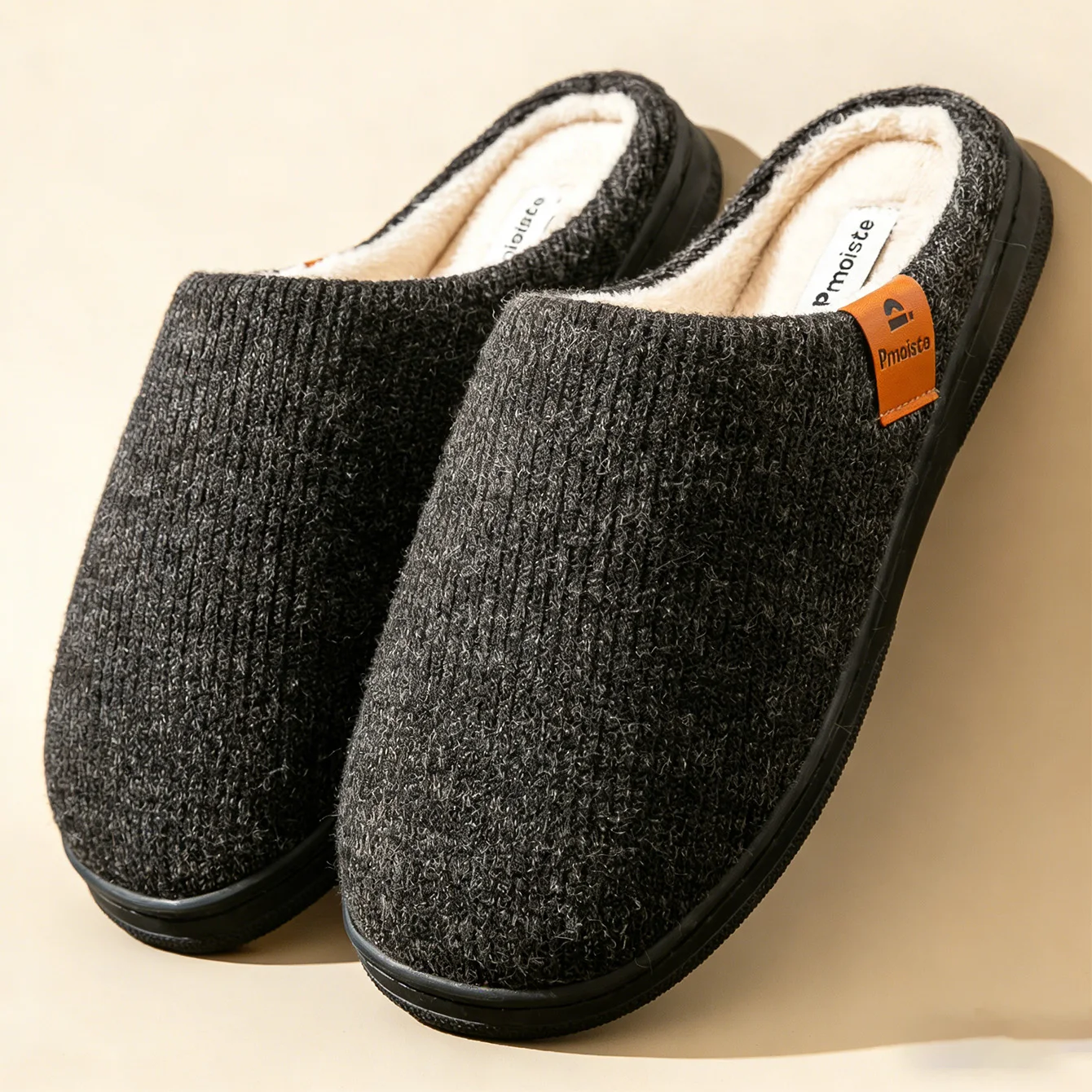 Men's Winter Memory Foam Slippers Soft Suede Lining TPR Material Super Warm and Comfortable Indoor Slippers