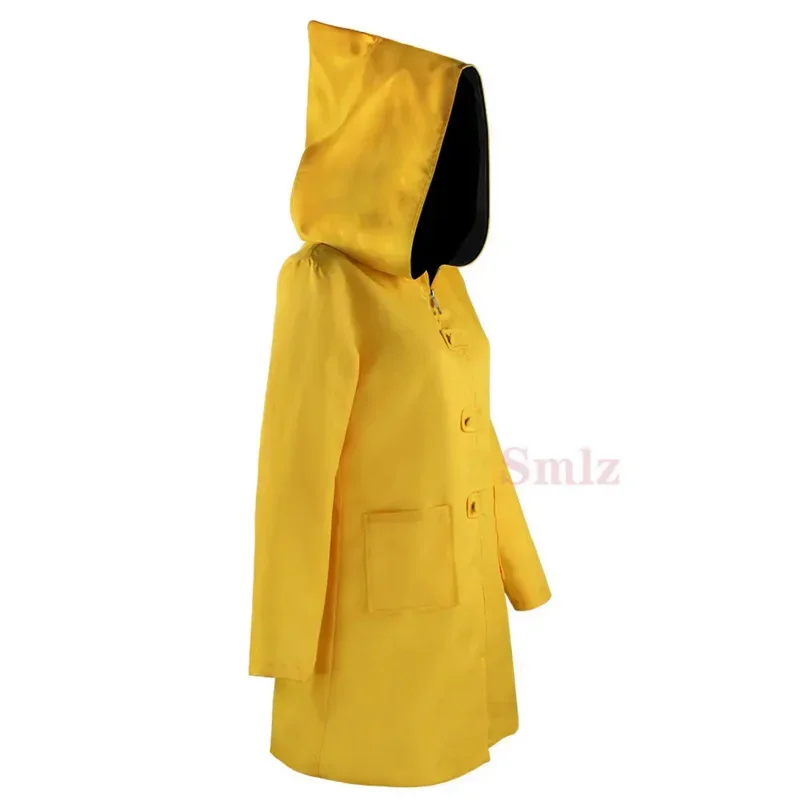 Halloween Cosplay Costume Anime Little Nightmare Cosplay Kid Six Cosplay Performance Costume Yellow Hooded Jacket Raincoat