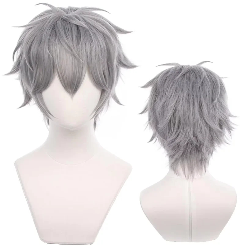 Grey Cosplay Wig for Anime Ensemble Stars Sena Izumi Short Straight Heat Resistant Fiber Synthetic for Halloween Wigs
