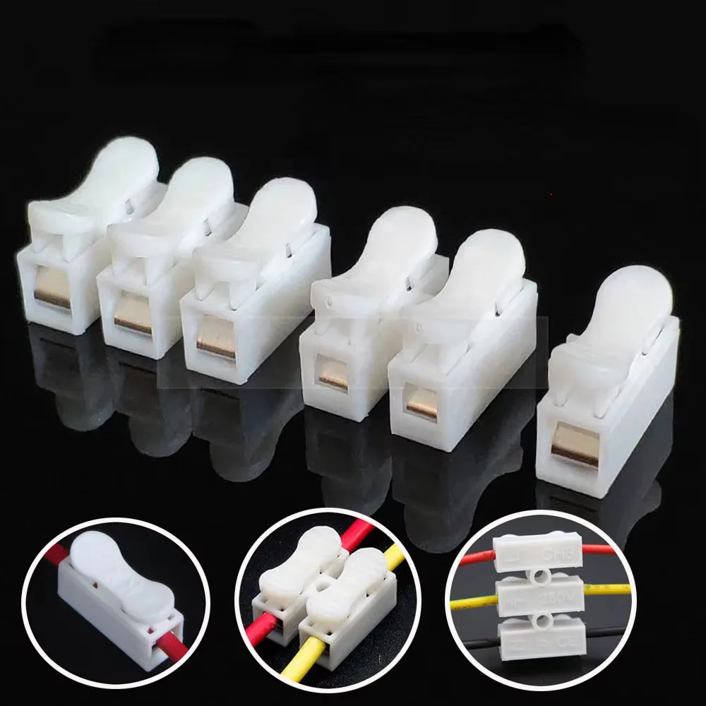 Quick Wire Connectors 1P 2P 3P No Soldering Required Spring Clamp Cable Terminals Screwless Terminal Block for Electronics