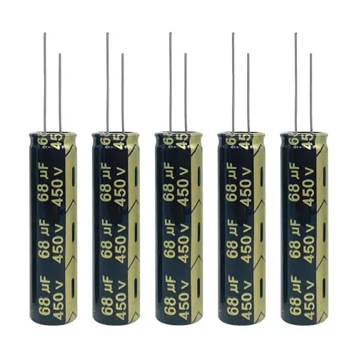 5Pcs 450v 68UF Aluminum Electrolytic Capacitors 13x50MM(0.51x1.97in) High Frequency Capacitors for LED LCD Power Board DIP