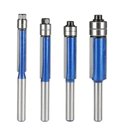 Brocas de enrutador de ajuste al ras de carburo de doble rodamiento de 6mm y 1/4 