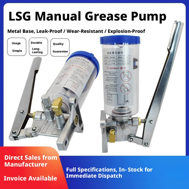 Compact Hand-Operated Grease Dispenser: Die-Cast Aluminum Body, Transparent Reservoir, 000#–0# Grease Compatible
