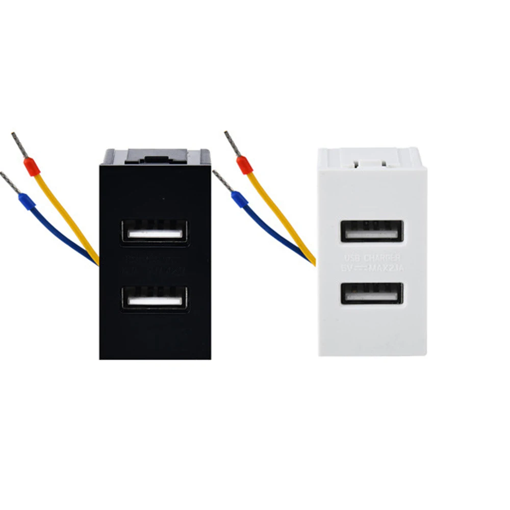 

Панель зарядки мобильного телефона, двойной USB-модуль питания, вход 100-240 В до 5 В, 2,1 А, адаптер для зарядки розетки с кабелем