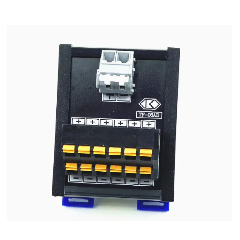 1 in 6 out power distribution terminal block, power common terminal, positive negative division module, spring finger press