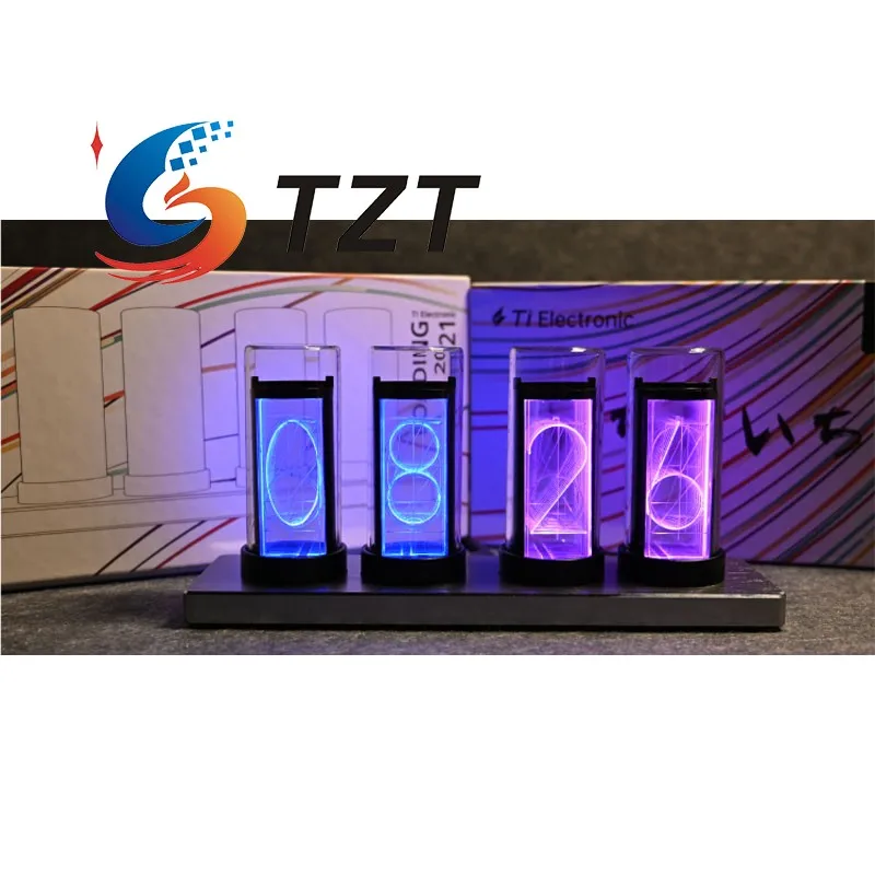 TZT Gixie MIMI 4/6-Digit Glow Tube Clock NTP Timing IoT APP Control Nixie Clock Support for Bilibili Follower Number Display