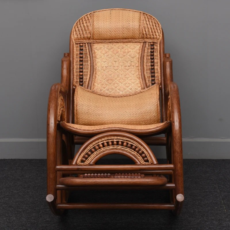 

Vip High Back Living Room Chairs Nonslip Brown Rattan Recliner Armchair Chairs Rocking Floor Nordic Fotele Do Salonu Furniture