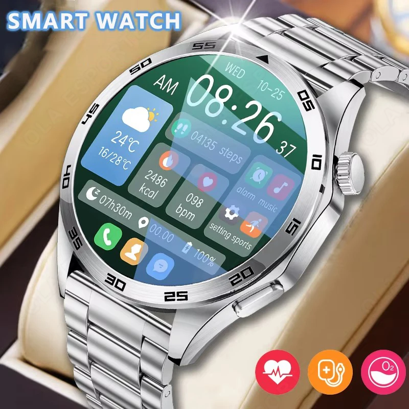 2026 NEW GPS Track Compass Smart Watch Men 360*360 AMOLED Screen BT Call IP68 Waterproof Health Monitor Man Smartwatches HW12
