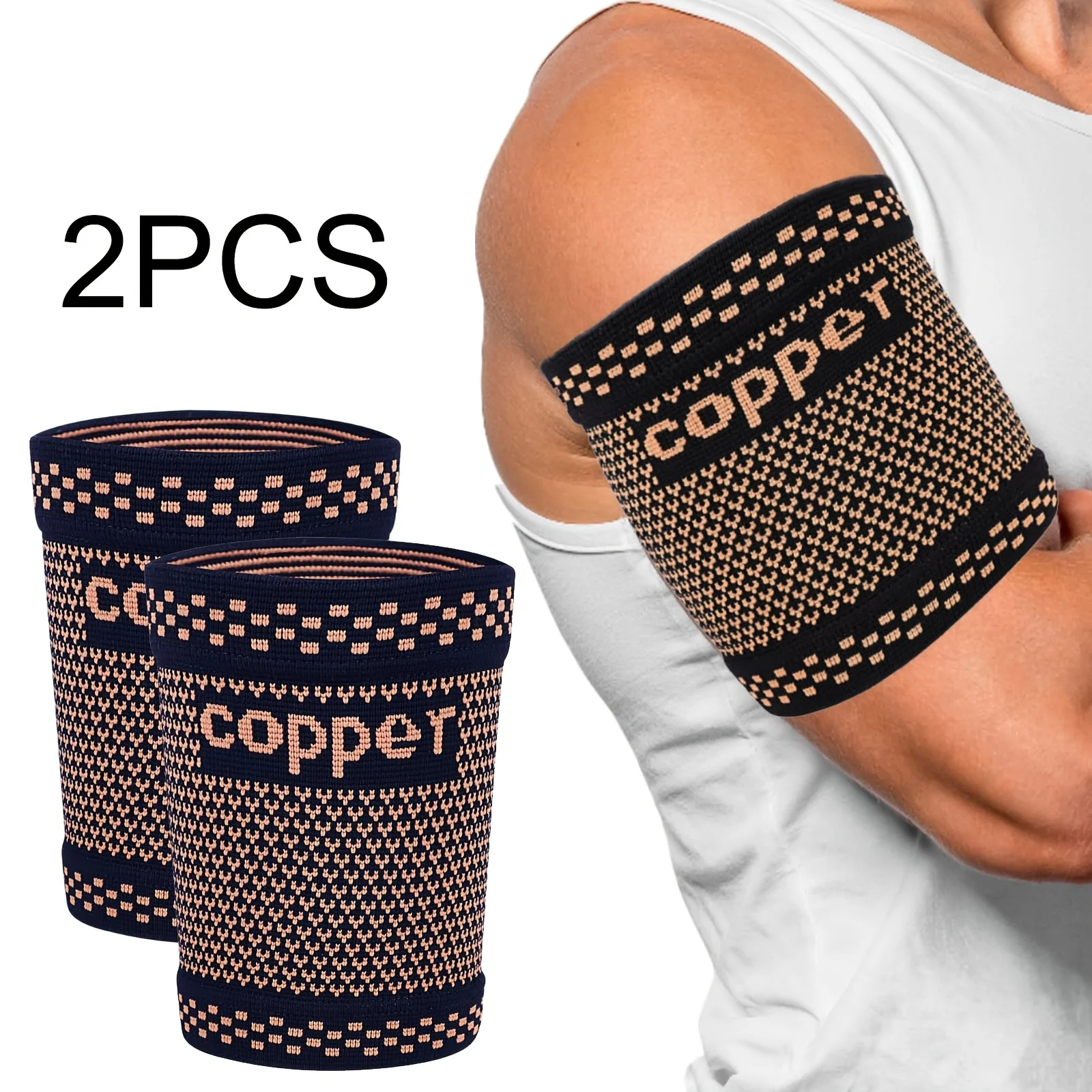 1 Pair Unisex Compression Arm Sleeves, Bicep Compression Ban