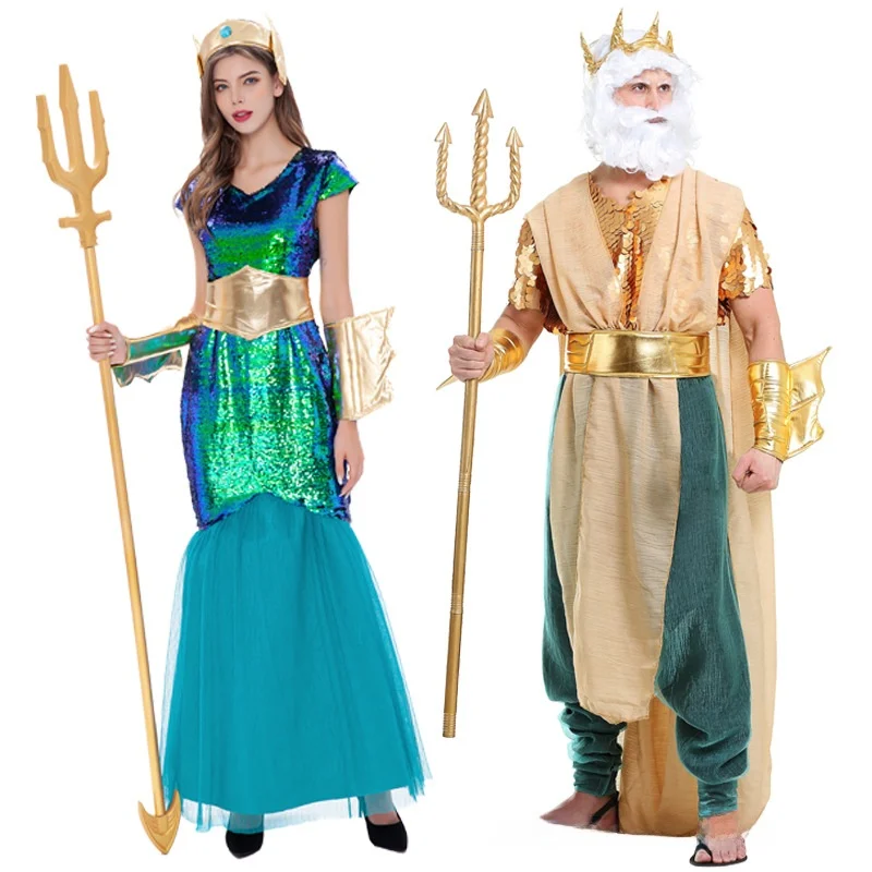 زي الهالوين للزوجين الملك المصري القديم فرعون الزي أداء الحرب الله زي المسرح الصيني التقليدي #2