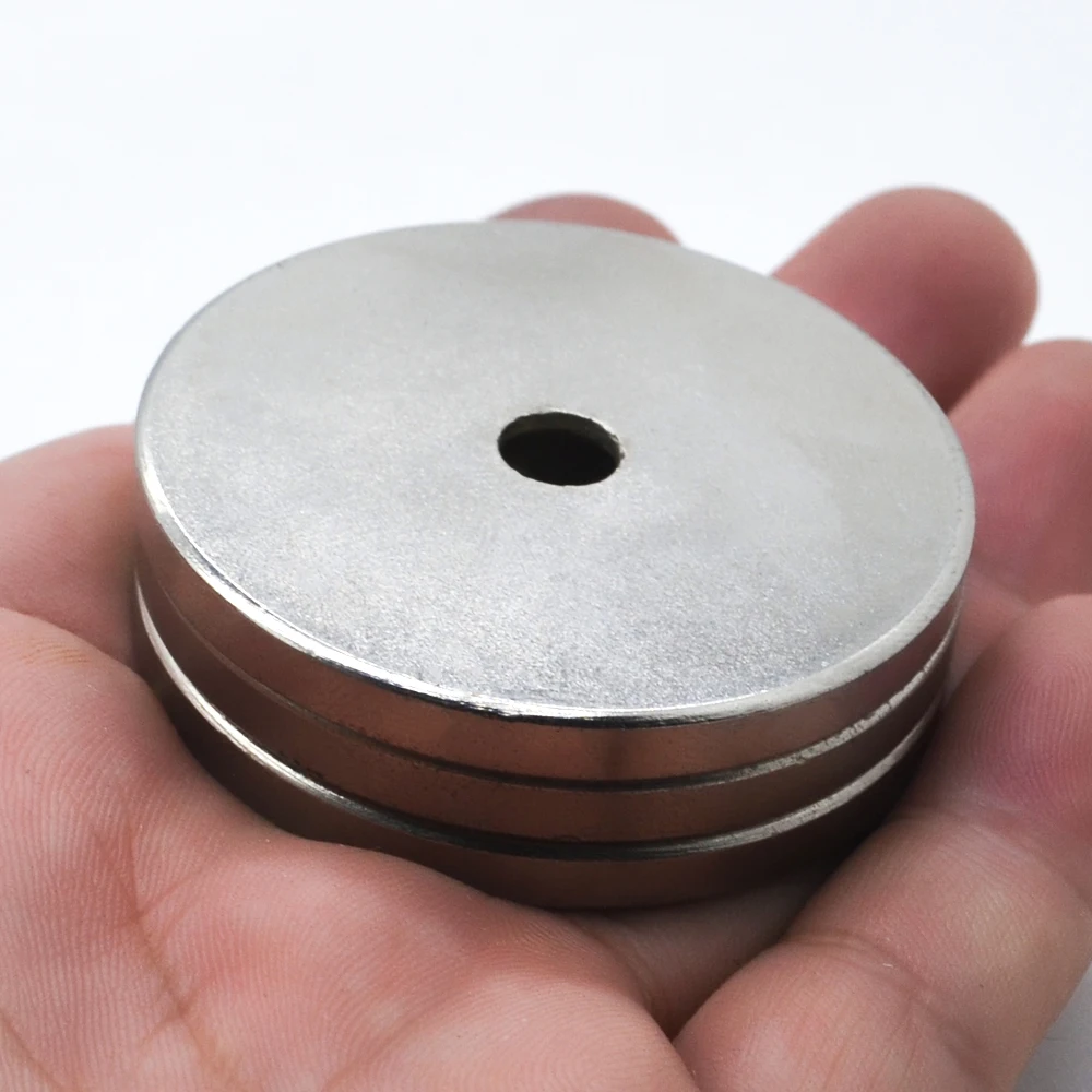 1/2/5/10pcs 50 x 5 hole 6mm N35 Strong Neodymium Magnet Countersunk Ring Craft Rare Earth Permanet Magnets 50*5-6mm