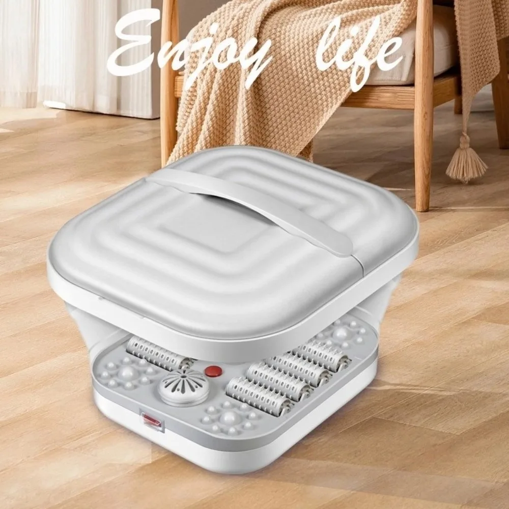 

Foldable Foot Massage Tub Promote Blood Circulation Massage Rollers Automatic Foot Bath Tub Temperature Control Red Light