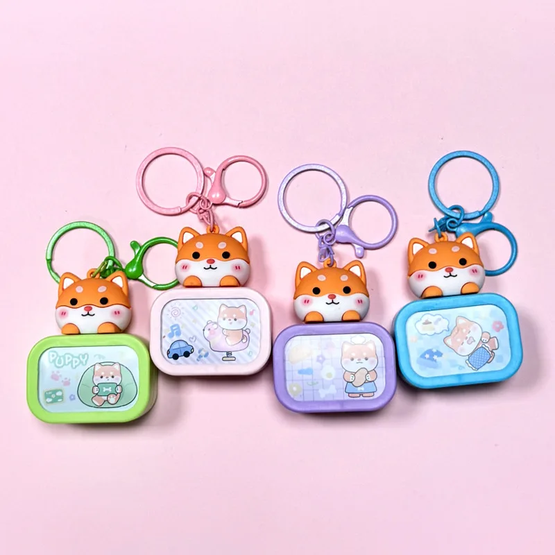 Minso الإبداعية الكرتون لطيف مضيئة ضوء الليل التلفزيون، سلسلة مفاتيح السيارة، سلسلة المفاتيح المدرسية، قلادة، هدية صغيرة رائعة