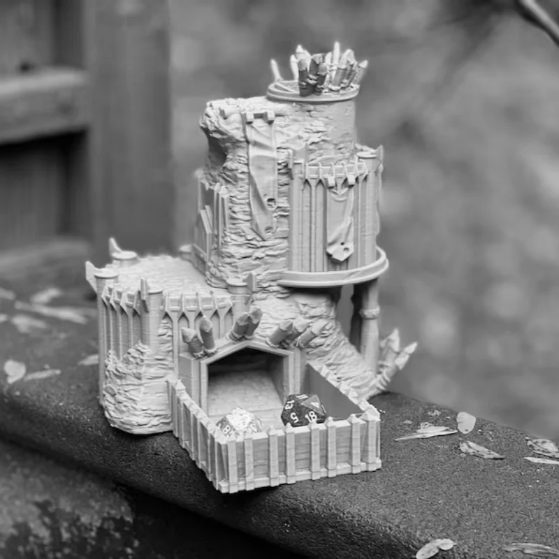 Wild Bastion Dice Tower Model for DND Tabletop and Roleplaying Games Hand-painted Miniatures Room Decoration