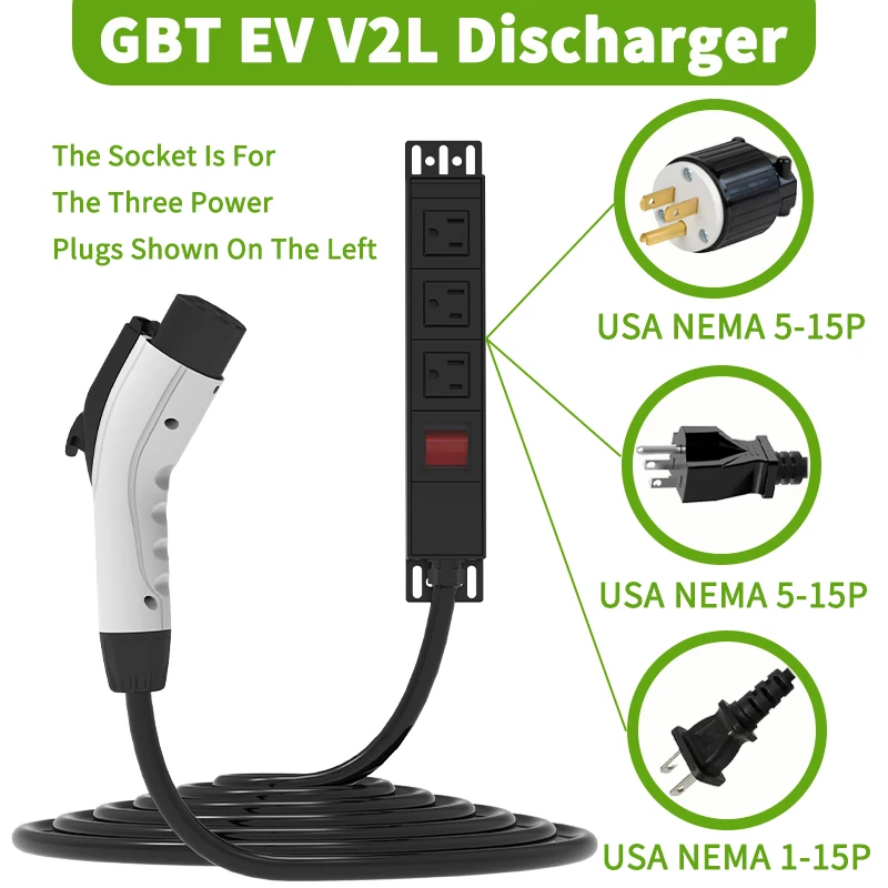WUFEN المكسيك BYD V2L محول GBT V2L مفرغ 16A 110 فولت الولايات المتحدة التوصيل المحمولة مركبة كهربية V2H مفرغ للسيارة المستوردة الصين